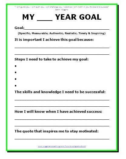 Example Strategic Goal Setting Template