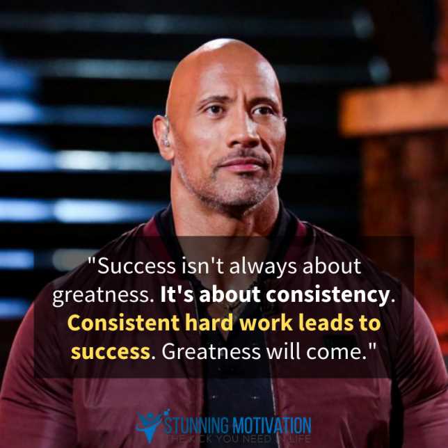 Achieve your goals this yeardwayne johnson consistency quote