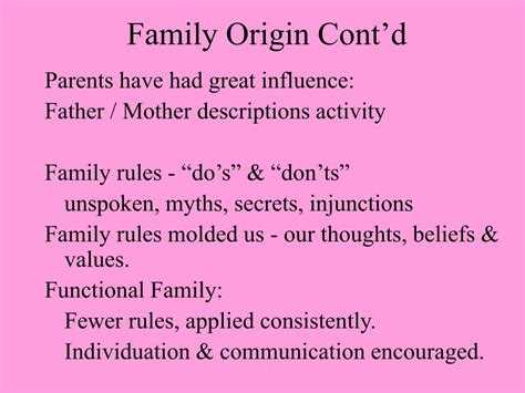 Family of origin issues