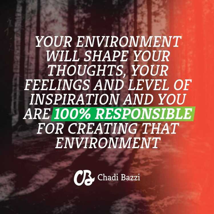 How to change your environmentyou are a product of your environment
