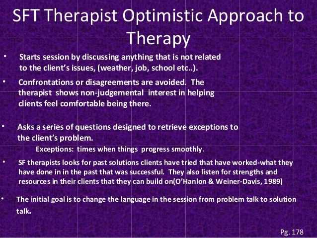 Principles of Solution Focused Therapy