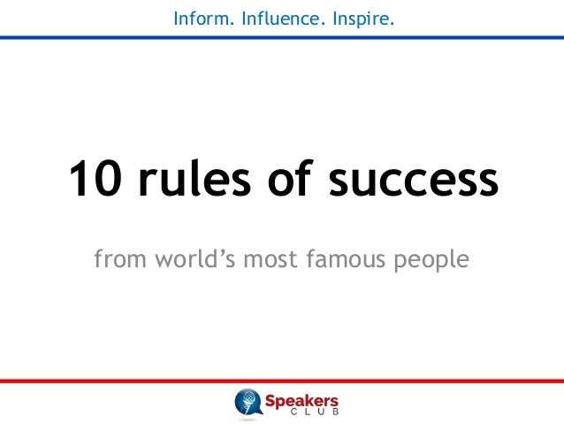 Rules for success