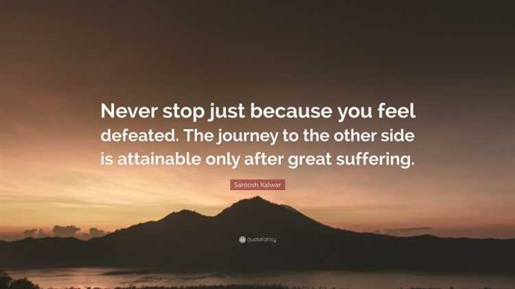 Stop feeling defeated