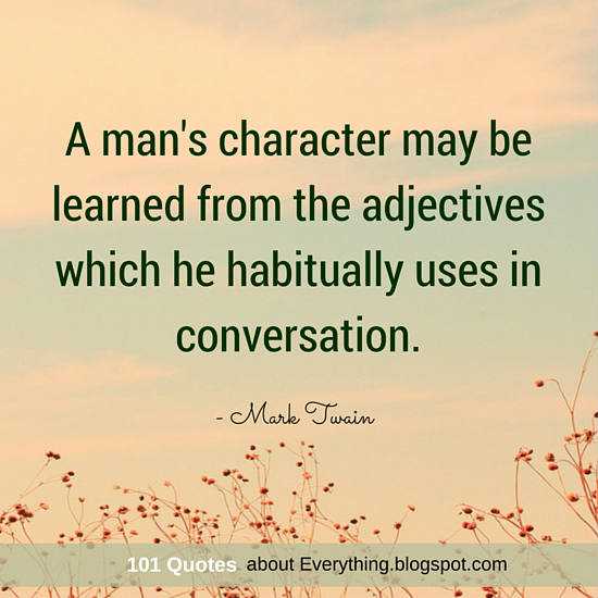 A man's character quotes