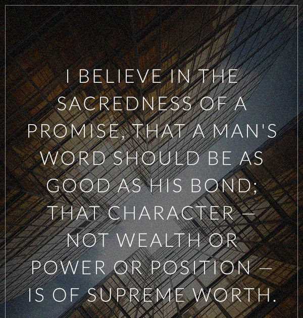 A man's word quote