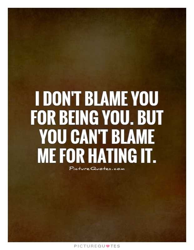Don't blame me for everything quotes
