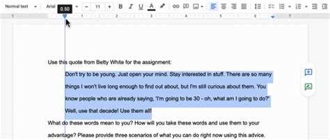 How to block quote on google docs