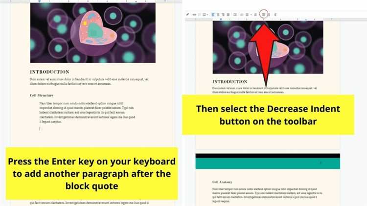 How to make a block quote in google docs
