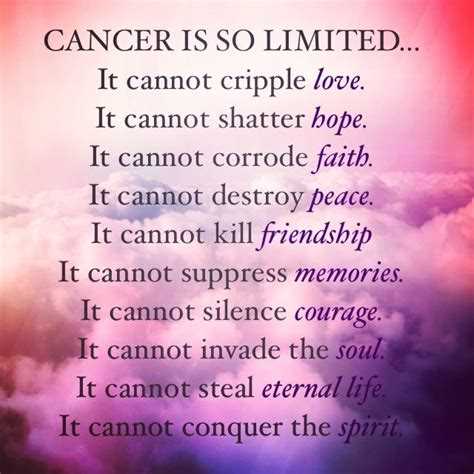 What cancer cannot do quote