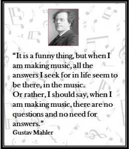 What does gustav mahler musically quote throughout his first symphony