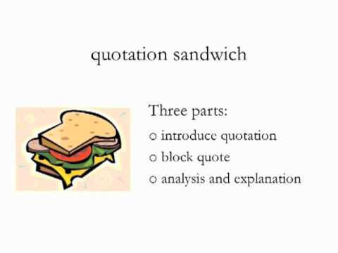 What is a quote sandwich