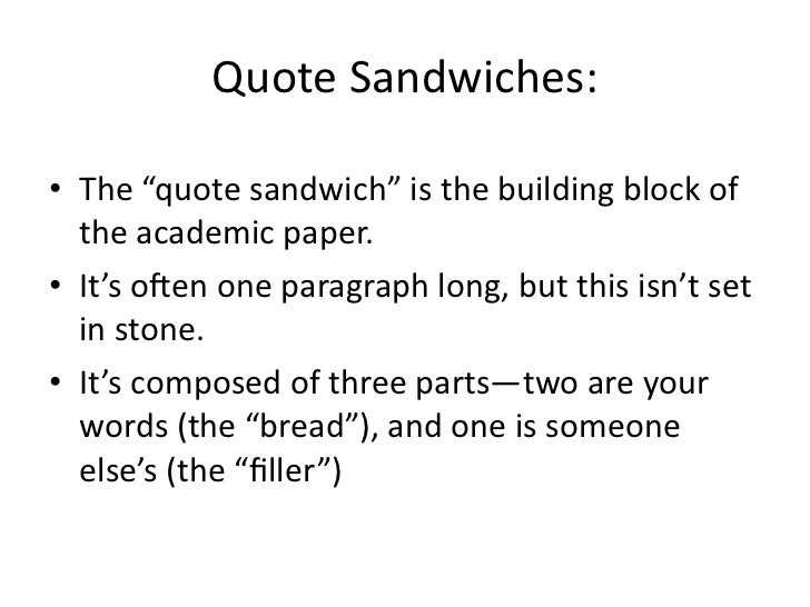 What is quote sandwich