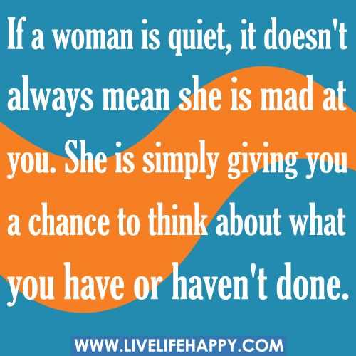 When a woman is quiet quotes