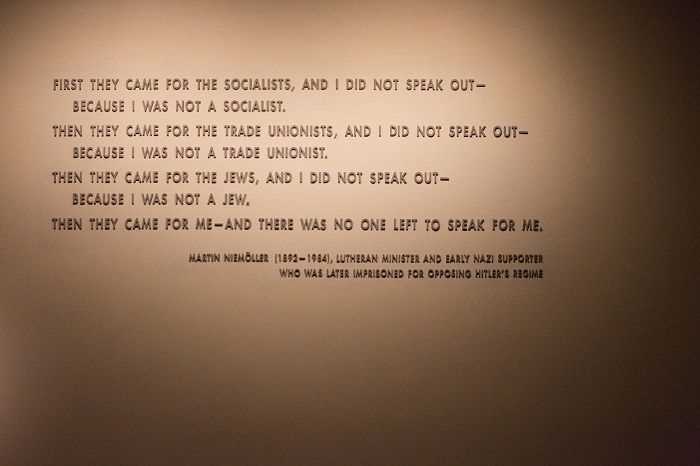 Who is the narrator of niemoller quote supposed to be
