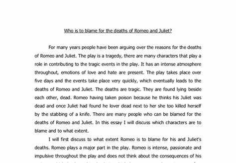 Why is romeo to blame for the deaths quotes