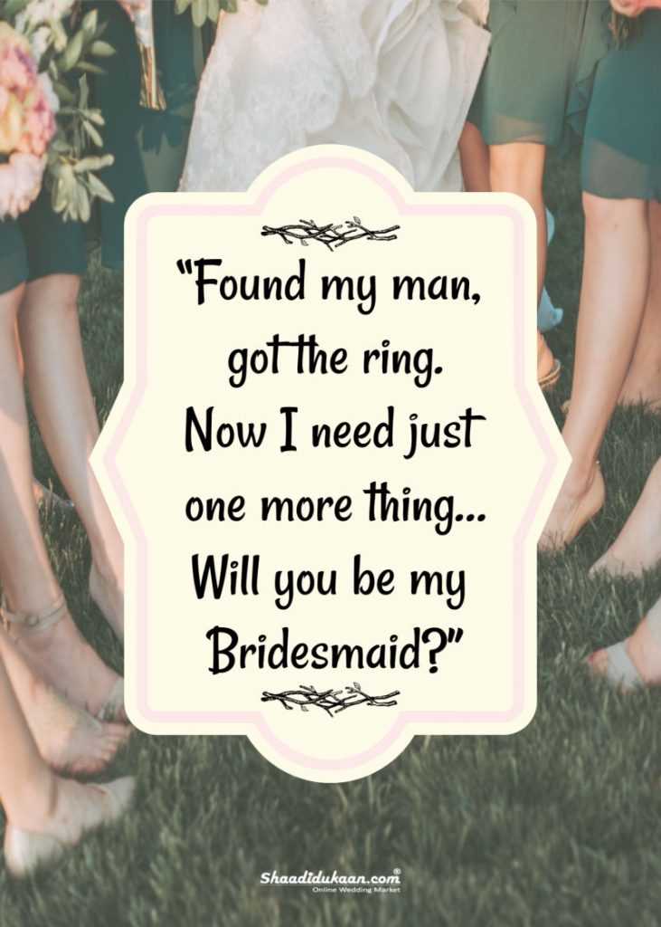 Will you be my bridesmaid quotes